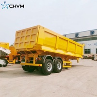 Semi-remorque pour camion à benne à décharge, pièce d'occasion ou nouvelle, 2 axes, 50 tonnes, livraison gratuite
