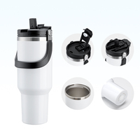 Bouteille d'eau de voyage en acier inoxydable à double paroi isolée sous vide, anti-fuite, avec poignée, 40 oz, pour sublimation