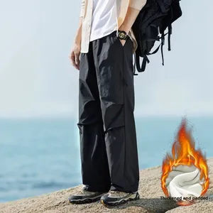 <span class=keywords><strong>Pantaloni</strong></span> Softshell dritti Casual da <span class=keywords><strong>uomo</strong></span> autunno inverno alla moda da paracadutista per escursioni all'aperto con fodera in pile - Product Image 1