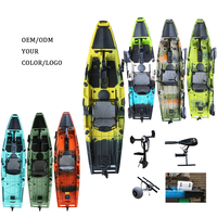 Kayak de pêche à pédales pour une personne, 10,5 pieds, avec moteur électrique, en plastique HDPE, pour les voyages en mer et les rivières