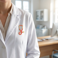Broche personnalisée en émail pour stéthoscope médical, accessoires infirmiers, cadeau pour médecin