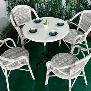 Ensemble de chaises de salle à manger en rotin portables, modernes et contemporaines, confortables, décontractées, pour l'extérieur, le <span class=keywords><strong>jardin</strong></span>, le camping, le restaurant - Product Image 1