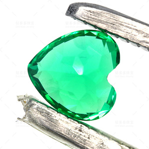 DiamondMore Jewelry Emerald Cut To Size Heart Shaped 1.34ct Green Eco Friendly Artificial Stone - Product Image 3