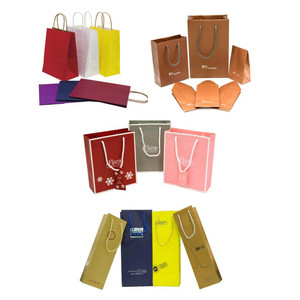 Sacs shopping en papier personnalisés avec poignées torsadées, en kraft, impression foil, recyclables, sacs plats standard pour entreprises - Product Image 1