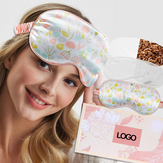 3-in-1 Heated & Cooling Eye Mask for Dry Eyes Relaxation Sleeping Weighted Design with Flaxseed Removable Cold Gel Pad Insert