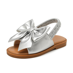 Sandales pour filles à semelle souple avec nœud, sandales de princesse pour filles, sandales d'été pour filles, sandales plates antidérapantes pour filles - Product Image 1