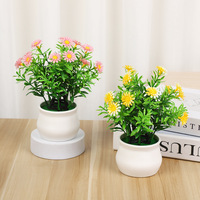 Adorno de Planta Artificial en Maceta con Margaritas Románticas, 13 Girasoles Artificiales, Accesorios de Fotografía, Plantas Pequeñas en Maceta al por Mayor