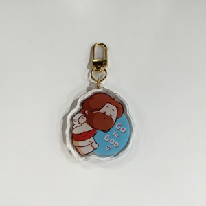 Llavero de acrílico transparente personalizado con dije de epoxi de dibujos animados, soporte de metal de aleación, logotipo personalizado, llavero de acrílico de anime - Product Image 6