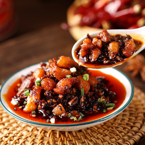 น้ำมันพริกเนื้อหมูแท้พร้อมเนื้อหมูสับ |   ซอสกุ้ยโจวรูติงรสเลิศ |   น้ำจิ้มเนื้อพรีเมียมรสเผ็ดเข้มข้นสำหรับร้านอาหารระดับกูร์เมต์ - Product Image 5