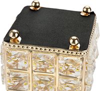 Vente en gros Nouveau style européen Boîte de rangement en diamant pour le maquillage en cristal doré Bocal de rangement en verre