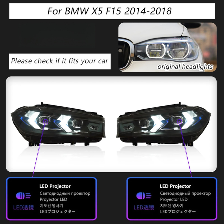 X5 F15 Upgrade Headlight - LED DRL for BMW X5 X6 2014-2018