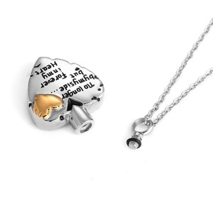 Collier pendentif urne commémorative en acier inoxydable en forme de cœur pour cendres, bijoux de crémation tendance pour hommes, femmes ou animaux de compagnie - Product Image 5