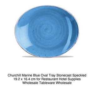 Plat de service ovale bleu marine 19,2 × 16,4 cm Churchill Stonecast moucheté 12Scfsop7 - Product Image 2