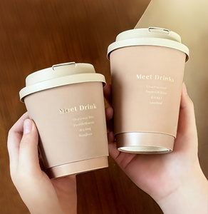 Custom logo 8/12/16/22Oz Black Single/double Wall Paper <b>Cup</b> with Lids Bubble Tea <b>Disposable</b> Paper Coffee <b>Cups</b> - Product Image 4