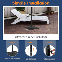 Base de parasol en acier au carbone noir thermolaqué, robuste, facile à installer, 35 lb, pour extérieur, JH-Mech OEM