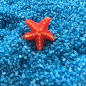 Ornement en résine en forme d'étoile de mer, rouge orangé, style méditerranéen, décoration miniature pour jardin - Product Image 2