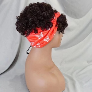 Perruque <span class=keywords><strong>de</strong></span> <span class=keywords><strong>cheveux</strong></span> humains bouclés <span class=keywords><strong>de</strong></span> couleur naturelle <span class=keywords><strong>avec</strong></span> <span class=keywords><strong>frange</strong></span> 150 densité perruque <span class=keywords><strong>de</strong></span> style écharpe bouclée pour les femmes noires - Product Image 3