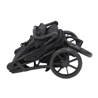 Poussette bébé noire légère personnalisable 3 roues Système de voyage portable en métal Pliage rapide Capacité de charge de 20 kg 0-4 ans