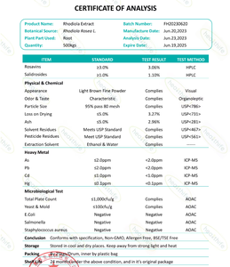 Высококачественный пищевой экстракт родиолы розовой (<span class=keywords><strong>Rhodiola</strong></span> <span class=keywords><strong>Rosea</strong></span>) в порошке с содержанием салидрозидов 1% и 3% от Healthife, прямые поставки с завода - Product Image 6