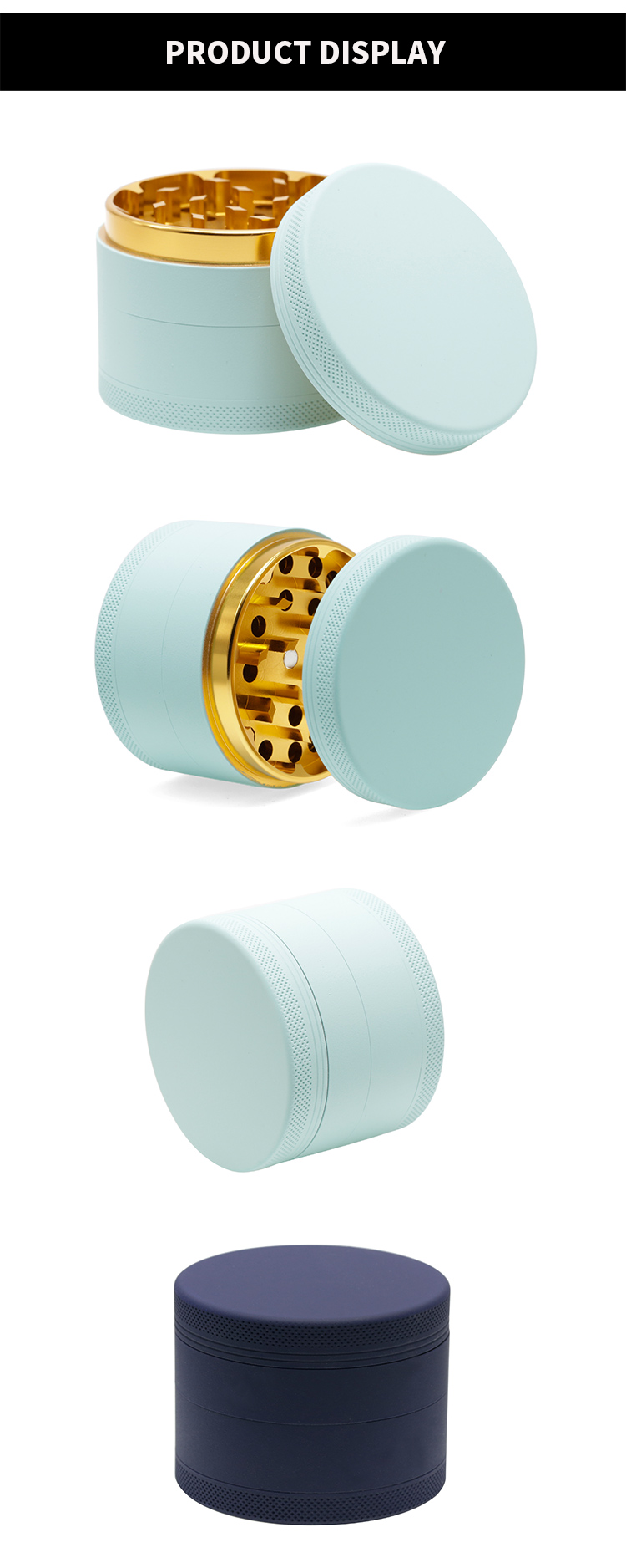 Diameter 63MM four layer rubber paint aluminum alloy smoke grinder custom logo 6119