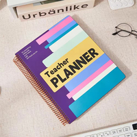 Organizador de aula A5 con logotipo personalizado, cuaderno encuadernado en espiral, planificador de profesores con reglas amplias y tapa dura, tamaño A6