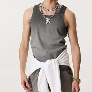 Camiseta de Hombre de Color Sólido, 100% Algodón, Tejido Antiarrugas, Informal, Básica, Sin Mangas, Suave, Transpirable, Corte Regular, Ligera, para Verano - Product Image 1