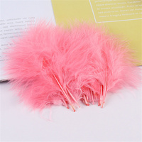 Plume de dinde marabout rose pour enfant bricolage artisanat créatif Costume de cheveux accessoire de pêche matériel de montage de mouches ornement frange
