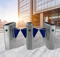 Barrière pivotante mince verticale en acier inoxydable 304 avec contrôle d'accès, RFID et message vocal