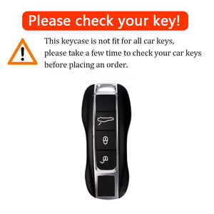 Juego de 3 Uds de <span class=keywords><strong>funda</strong></span> protectora de cuero PU para llave de control remoto de coche para <span class=keywords><strong>Porsche</strong></span> Cayman <span class=keywords><strong>Boxster</strong></span> 911 718 Taycan Macan B C a modelos - Product Image 2