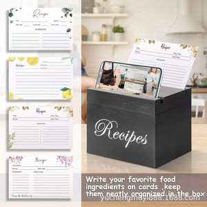 Wooden Recipe <b>Box</b> Flip Top <b>Kitchen</b> Card <b>Storage</b> Organizer Rectangle Standing Type General Packaging Yc6.30 - Product Image 3