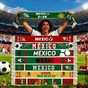 Wholesale Print 2026 Football Fans Cheers Prop Canada Country Satin Polyester Printing <b>Scarf</b> Custom Logo - Product Image 3