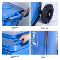 Conteneurs à déchets à roulettes en plastique écologiques de 243 L avec couvercles pour usage extérieur – Poubelle de recyclage