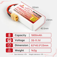 Batterie Lipo FPV PONFLY 11.1V 1800mAh 3S 120C 240C Prise XT60 4S 6S Batterie RC pour Quadricoptère Drone Hélicoptère Voiture Avion
