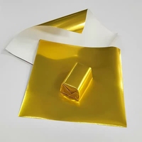 Feuilles d'emballage en papier d'aluminium doré personnalisées 20x20 cm pour emballer des barres de chocolat aux champignons