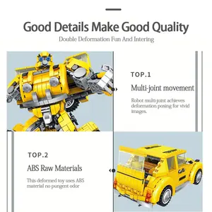 Panlos 621019 transformación <span class=keywords><strong>Optimus</strong></span> Robot modelo <span class=keywords><strong>2</strong></span> en 1 deformación ingeniería coche bloques de construcción juguetes pequeños ladrillos - Product Image 3