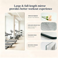 Nouveau miroir de gym New Hope 24x48 pouces (2 pièces/paquet) Grand miroir mural sans cadre en verre pour la maison, la salle de sport, le yoga, l'exercice, le studio de danse