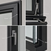 Fenêtre à battant étroit en aluminium robuste Onyx, ouverture vers l'extérieur, de qualité marine, résistante aux intempéries, faible teneur en carbone