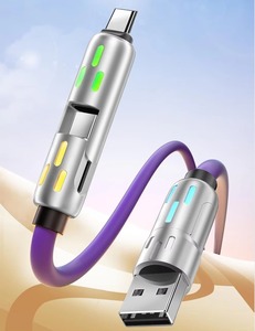 240W <span class=keywords><strong>4</strong></span> ใน 1 USB C สายเคเบิลข้อมูลชาร์จเร็วซิลิโคนเหลวอลูมิเนียมอัลลอยด์อเนกประสงค์เหมาะสำหรับไอโฟน 15 โทรศัพท์ไอแพด - Product Image 3