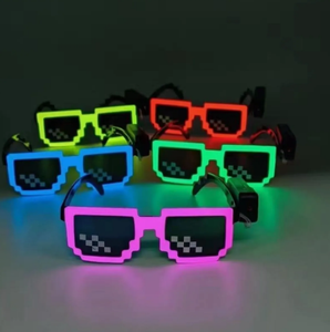 Sparkly EL Wire Pixel <span class=keywords><strong>Meme</strong></span> Gafas <span class=keywords><strong>de</strong></span> Sol para conciertos y fiestas promocionales - Product Image 5
