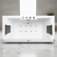 Baignoire SPA autoportante en verre moderne pour 2 personnes, facile à nettoyer, avec douche, pour usage domestique – Meilleure vente aux États-Unis, baignoire de luxe américaine