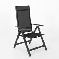 Chaises pliantes de jardin de loisirs d'hôtel moderne Joye, dossier réglable, tube en aluminium, Teslin, ensemble de salle à manger d'extérieur 4 places