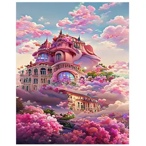 Château de paysage de haute qualité bricolage 5D diamant peinture à la main kit de peinture de décoration de maison vente en gros