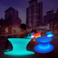 Chaise de relaxation extérieure LED 16 couleurs RVB en plastique, pivotante, résistante aux UV, pour dropshipping