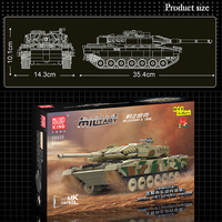 Mould King 20020 Leopard 2 Muharebe Tankı Modeli Küçük Parçalı Eğitici Yetişkin Yapım Seti Tank Oyuncak Askeri Yapım Blokları