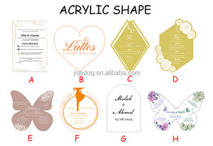 Invitación DE BODA acrílica con impresión de flor de cerezo personalizada de lujo con <span class=keywords><strong>Sakura</strong></span> en sobre rosa - Product Image 5