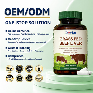 Cápsulas de Hígado de Res Alimentado con Pasto, 100% Puro, para la Salud del Hígado, Desintoxicación, Apoyo Inmunológico y Bienestar Adulto, 120 Unidades, Venta al Por Mayor, OEM, ODM - Product Image 1