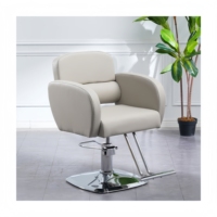 Chaise de salon de coiffure hydraulique pivotante en cuir synthétique avec design contemporain pour une utilisation en extérieur dans les hôpitaux, les écoles