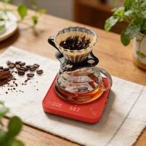 전문가용 핸드 드립 커피 저울 배터리 구동 강화유리 계량 및 타이밍 스케일 전자 커피 저울 - Product Image 2