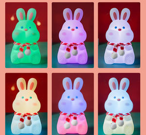 Portable <b>Table</b> Led Baby Bunny Kids <b>Lamp</b> USB Rechargeable Nursery Rabbit Silicone Night Light For kids bedroom with motion sensor - Product Image 5