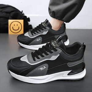 Nouvelles baskets décontractées pour hommes, respirantes, avec amorti en maille, tendance, polyvalentes, <span class=keywords><strong>plateforme</strong></span>, course à pied, cuir, anti-odeur - Product Image 3